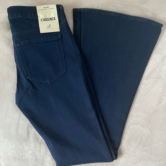 L’Agence Élysée Low-Rise Dark Denim Flare Jeans - Picture 6 of 16